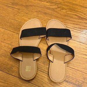 Black and Tan Sandals